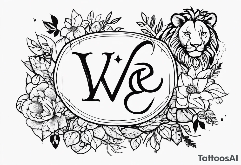 Name VEERA with lion paw marks and an alphabet Y tattoo idea