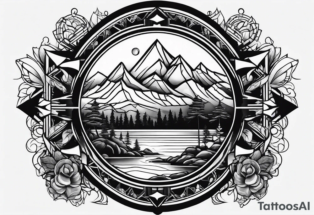 treasure hunt trail tattoo idea