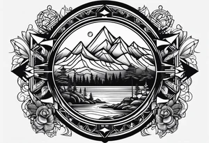 treasure hunt trail tattoo idea