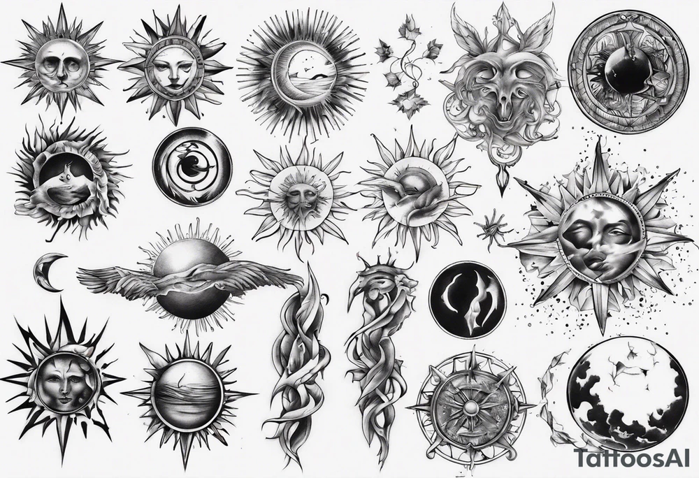 wassermann sonne tattoo idea
