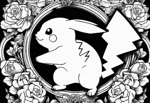 Old school pikachu tattoo idea