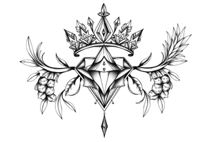 Pubic crown diamond vagina and anus pineapple tattoo idea