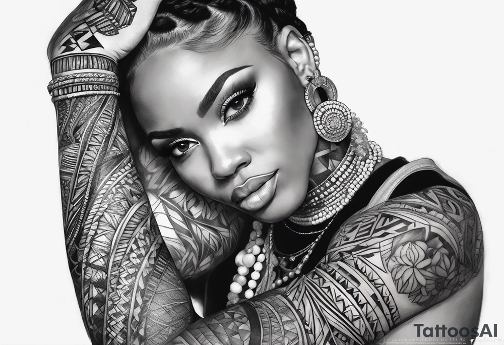 african, arm sleeve tattoo idea