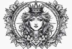 Sacred heart of marry with swords tattoo idea