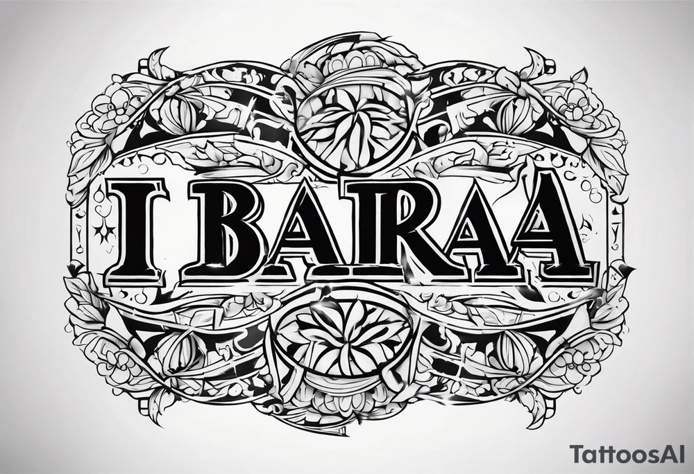 My last name IBARRA in old English with some Chicano designs around it tattoo idea