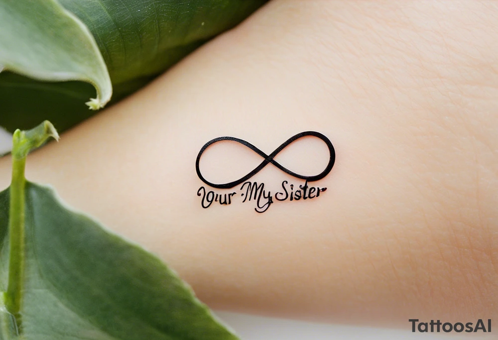 Eternity Symbol: A delicate, outlined infinity symbol as the foundation of the tattoo. 
Puzzle Piece: One small, outlined puzzle piece placed along one of the loops of the eternity symbol (typically on the lower curve or where the lines cross in the middle). 
Handwritten Text: Your sister’s words, “to my favorite sister,” can flow along the curve of the infinity symbol, following its shape. 

Positioned horizontally on your ankle for a balanced look. tattoo idea