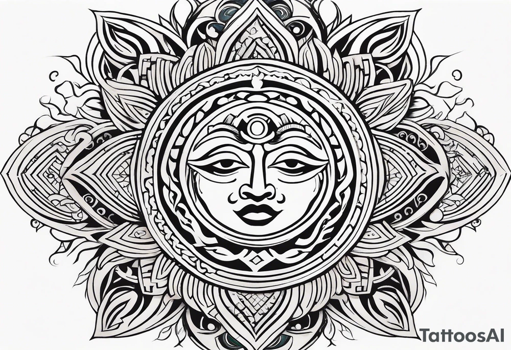 sun and freedom maori tattoo idea