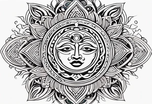 sun and freedom maori tattoo idea