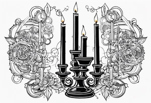 steampunk candle holder tattoo idea