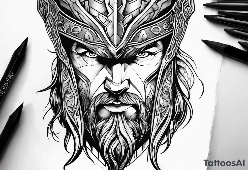 Thor kämpft gegen schlange tattoo idea