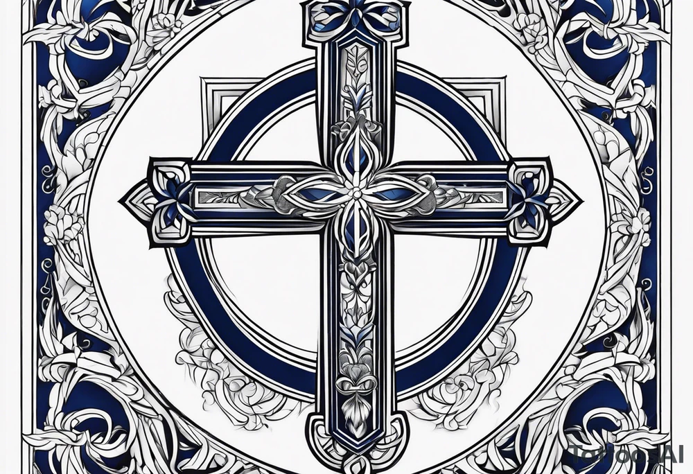 Cross navy tattoo idea