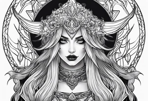 Gothic toon like neo transgender greydcslr witch demon tattoo idea