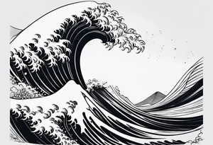 waves in a simplistic form tattoo idea