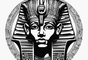 I want a Egyptian pharaoh skeleton in a headress facing the side full realistic detail for a tattoo tattoo idea