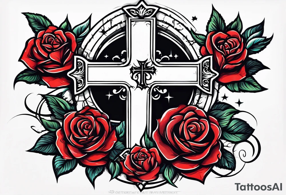 I would like stars rose across in the middle of the cross it should say no you’re worth I would like My dad’s birthday 1996 30th of August tattoo idea