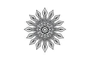 spiritual bold line feather mandala indian tattoo idea