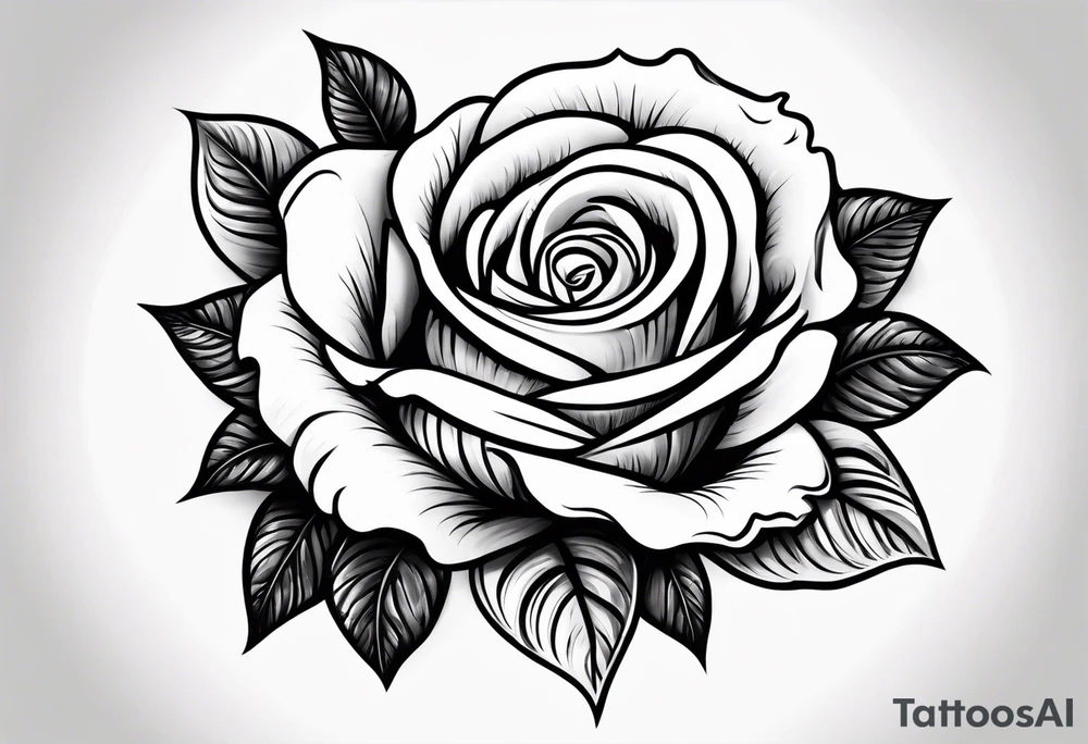 rose with heart for mom tattoo idea