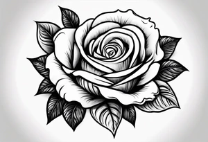 rose with heart for mom tattoo idea
