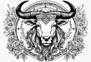 Gemini taurus zodiac symbols 
combined tattoo idea