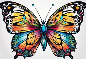 Beautiful butterfly. Flying.  very colorful and delicate. Profile tattoo idea