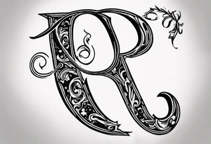 a very small letter tattoo in monotype corsiva for letter R with date of birth 09th January 2023 tattoo idea