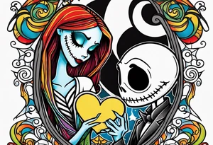 Nightmare before Christmas jack and sally tattoo idea