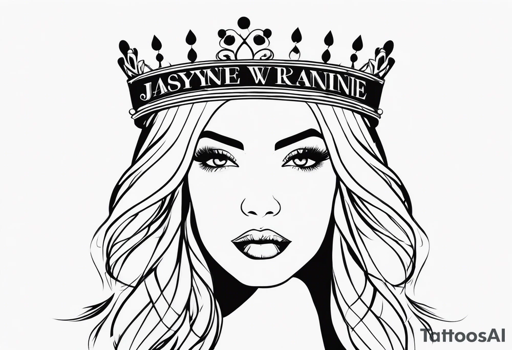 I want you to create me a tattoo with a name Jasmyne with a crown tattoo idea