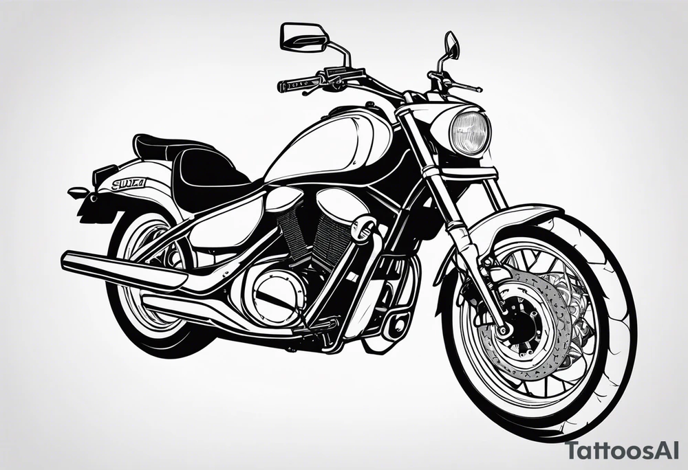 motorcycle suzuki intruder 125cc tattoo idea