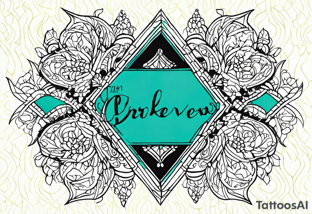 The name Drew with teal tattoo idea