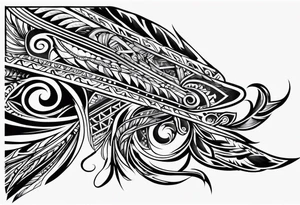 small tribal bicep wrap tattoo idea