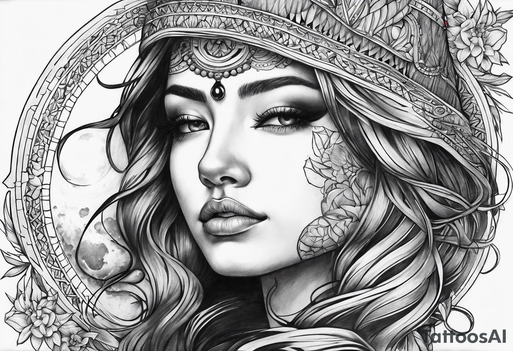 sacred moon tattoo idea