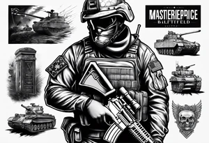 medic war battlefield gear full body tattoo idea