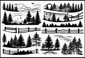 pine tree arm band tattoo idea