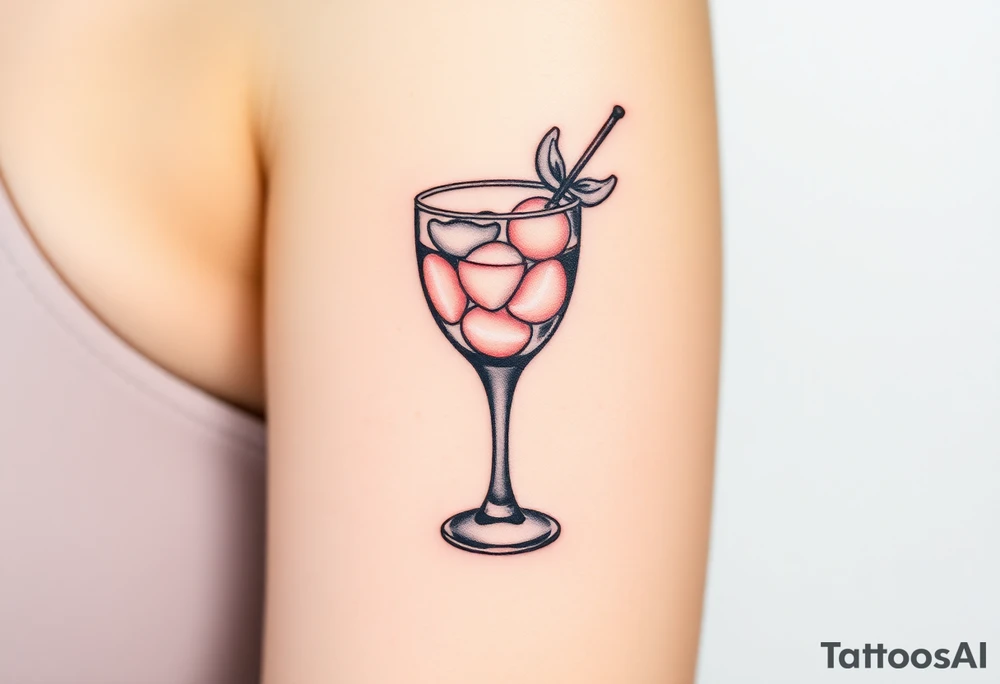 a caribbean maitai cocktail in a rocks glass tattoo idea