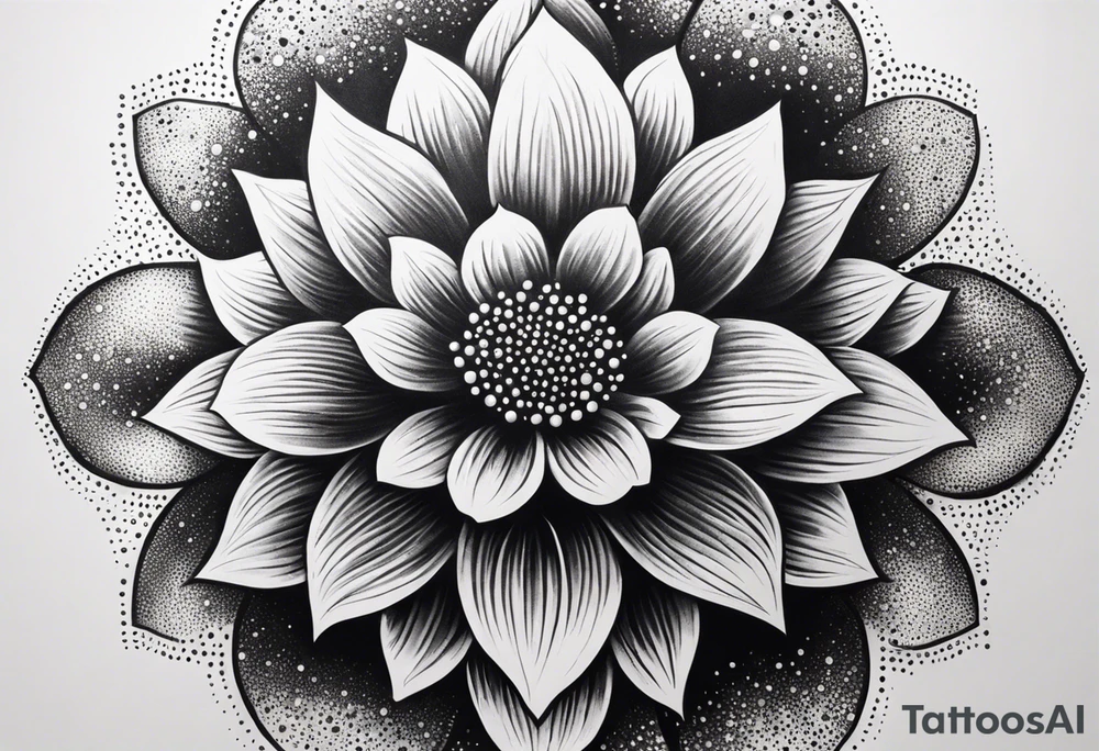 Cosmic space flower tattoo idea