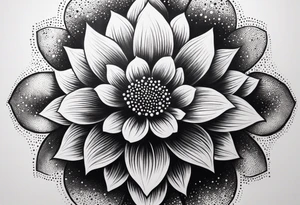 Cosmic space flower tattoo idea