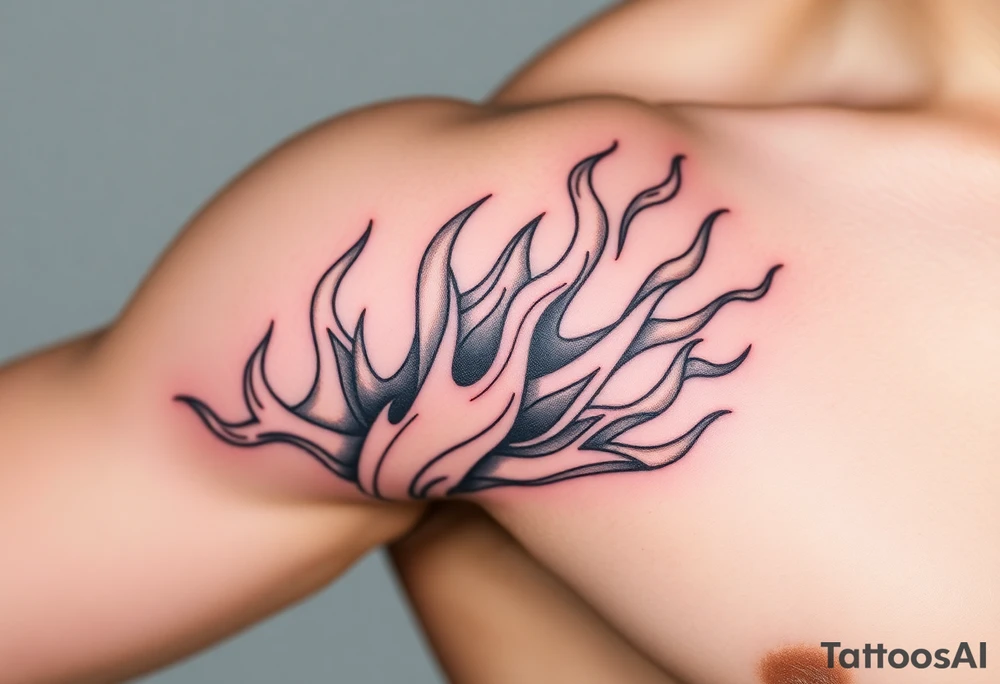 huge flames tattoo idea