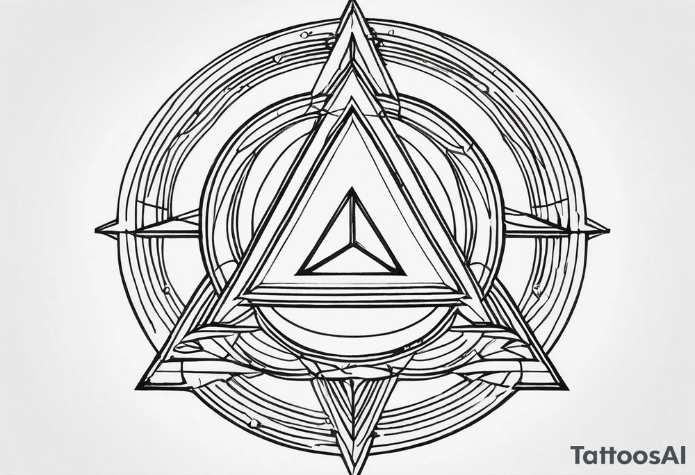 letter delta inside a chain circle, subtle, womanly, simplistic tattoo idea