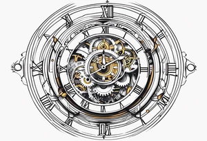 Mechanical clock face tattoo idea