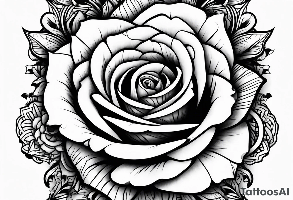 A rose tattoo with bone fingers tattoo idea