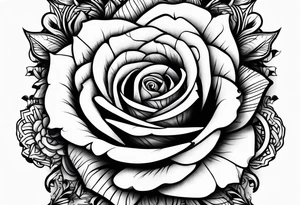 A rose tattoo with bone fingers tattoo idea