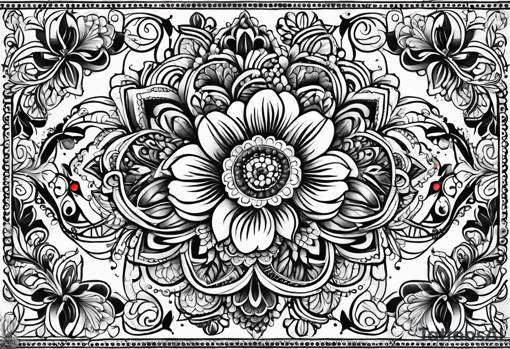 Henna florals tattoo idea