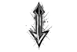 thick  arrow that show down tattoo idea