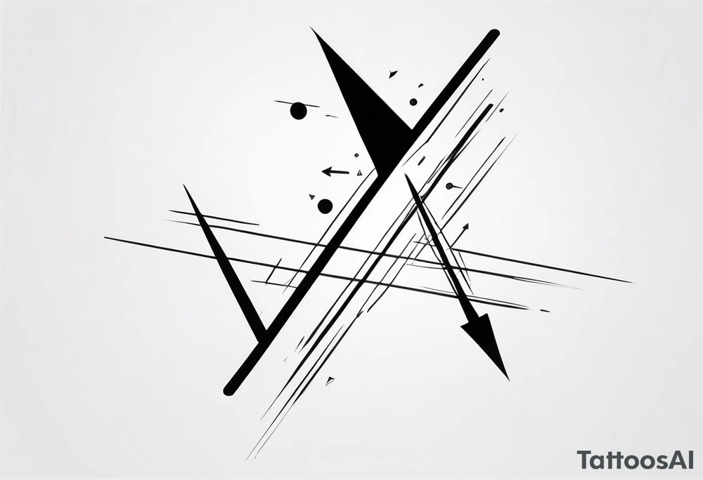 A cross with an up arrow on too tattoo idea