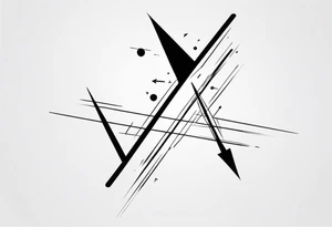 A cross with an up arrow on too tattoo idea