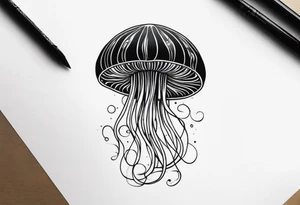 Small jellyfish, stylized, tattoo idea
