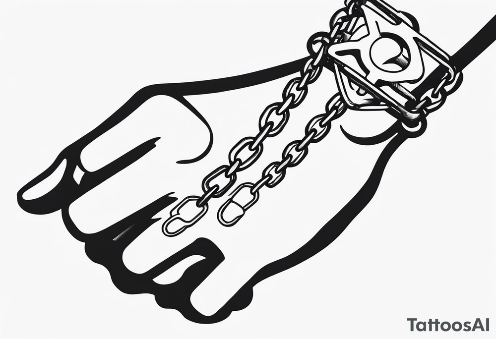 bicycle chain around wrist tattoo idea