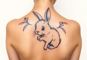 a cute little long haired bunny rabbit tattoo idea