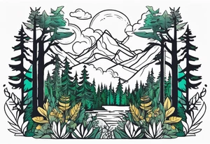 Wild forest for a chest tattoo tattoo idea