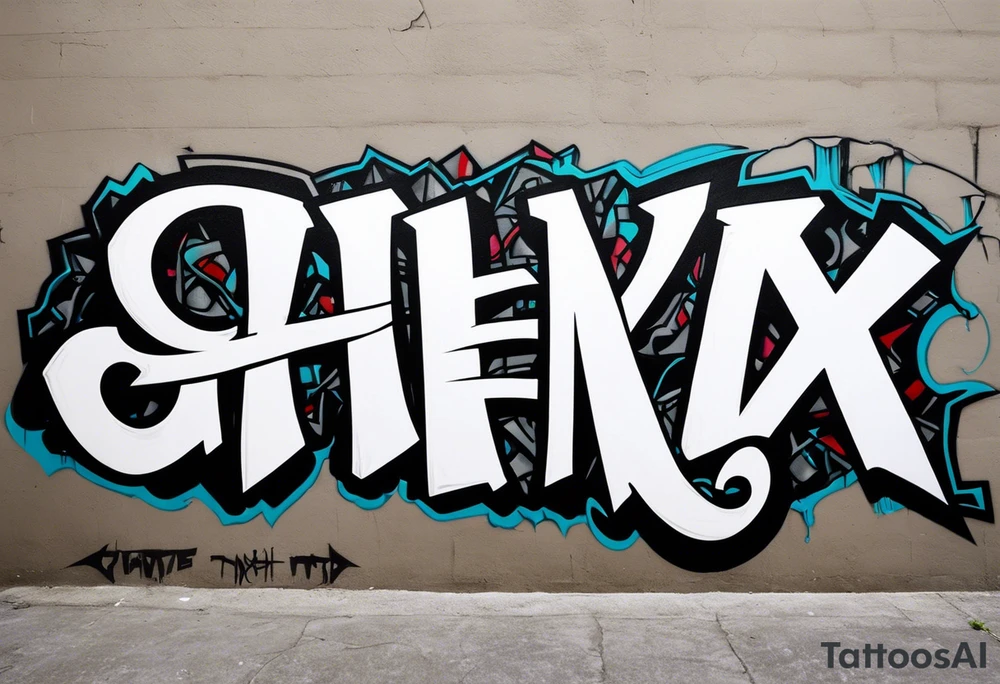 street art graffiti skull with the words "GenX OG" tattoo idea
